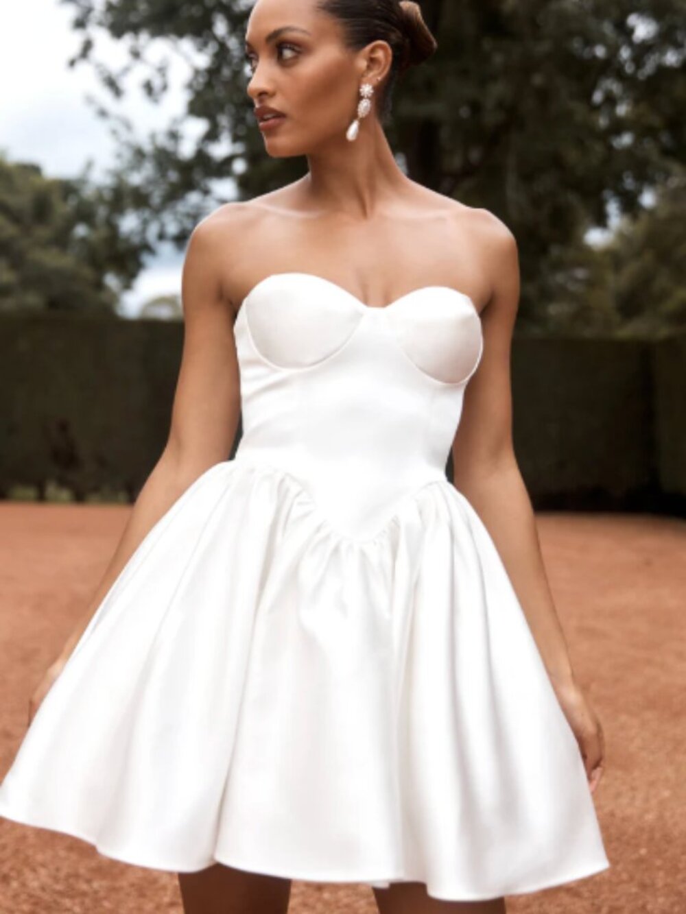 MESHKI Hollie Structured Corset Mini Dress - White